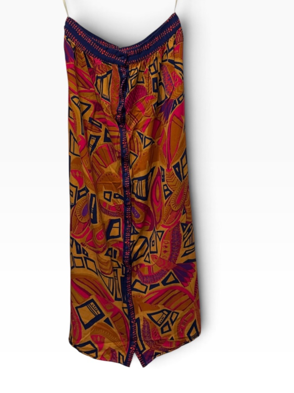 Farm Rio Anthropologie Cool Tropical red orange Print Maxi Skirt Size S - Picture 2 of 10